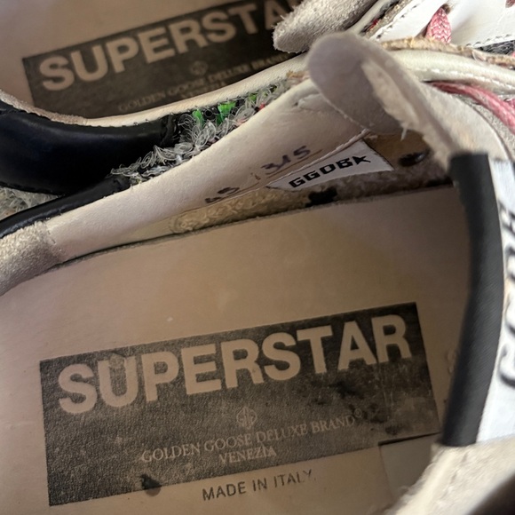 GOLDEN GOOSE-GGDB Rainbow 🌈 Sneakers with Pink Laces🩷, Size 6 - Picture 10 of 11